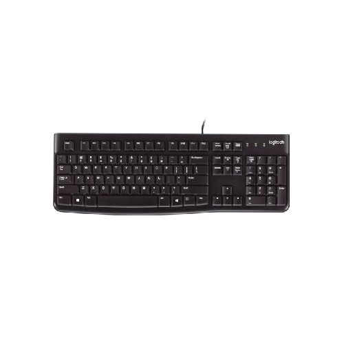 Teclado Logitech K120 Cableado USB Silencioso Negro