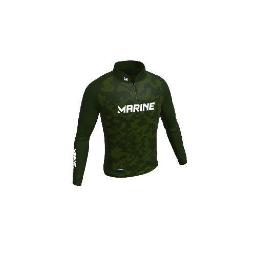 Camiseta de Pesca con Filtro UV Marine Verde Camuflado - Camping Shop