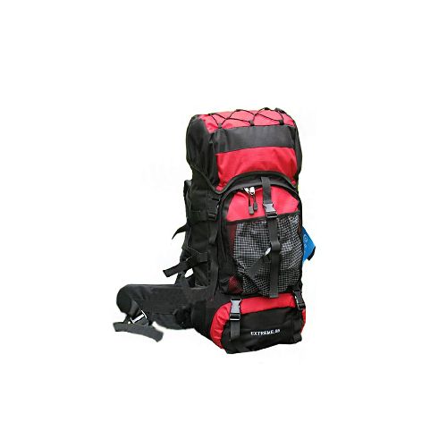 Mochila 55lts con Forro p/ Lluvia Extreme Negra y Amarilla - Camping Shop