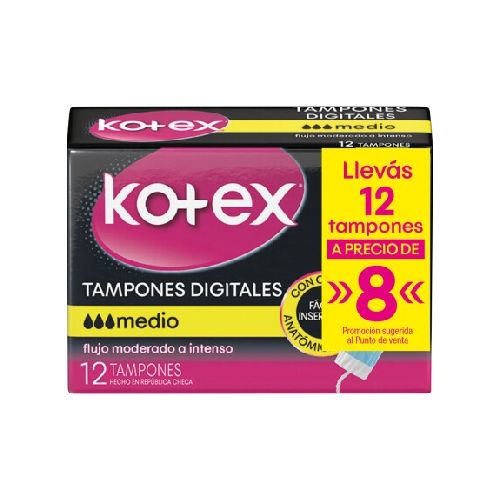 Kotex Tampones Medio X12  KOTEX DAYS