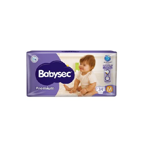 Pañales Babysec Premium M X 34 — San Roque