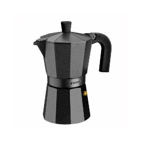 Cafetera Italiana Vitro Express Noir Monix Aluminio 3 Tazas - Bazar Del Cocinero