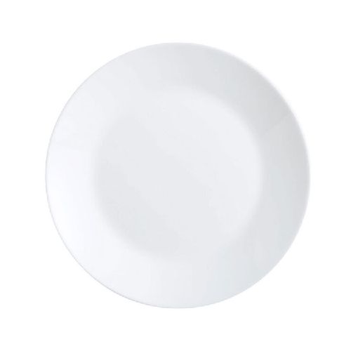 Plato De Mesa Llano Ø25cm Vidrio Blanco Zelie Luminarc - Bazar Del Cocinero