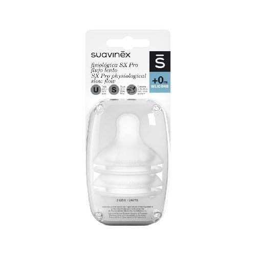 Tetina Suavinex Sx Pro Silicona Flujo S +6 Meses 2 Unidades 