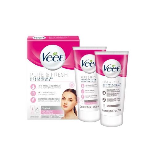 Crema Depilatoria Veet Facial Pack 2 Unidades 50 Ml 