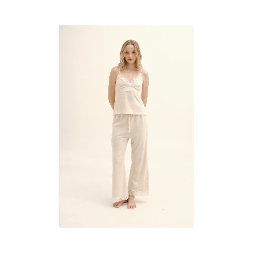 Pijama Brisa Largo [C17] - Beige Melange — Srta Peel