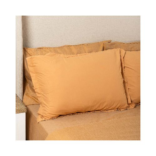 Set 2 fundas de almohada 50x70 Poliester Natural/beige Prewashed Ambar