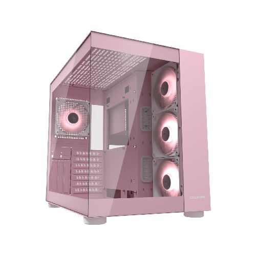 Gabinete Gamer Cougar FV150 RGB (Pink) 4 Fanes ARGB Doble Panel de Vidrio Templado - Rosado