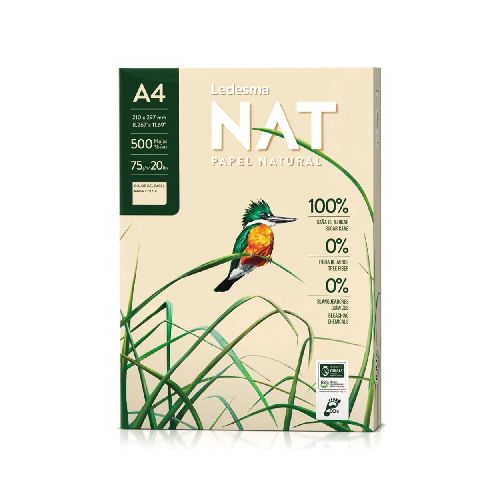 Resma de Papel Ecológico Natural A4 NAT 75g Ledesma x500 Hojas