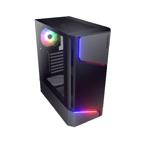 Gabinete Gaming Cougar MX360 RGB Doble Tira frontal ARGB Vidrio Templado Negro