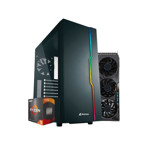 PC Computadora Gamer AMD Ryzen 5 5500 6 Núcleos 32GB 1TB NVme Radeon Gaming RX 7600 16GB GDDR6