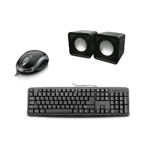 Kit Combo Teclado + Mouse + Parlantes USB Generico