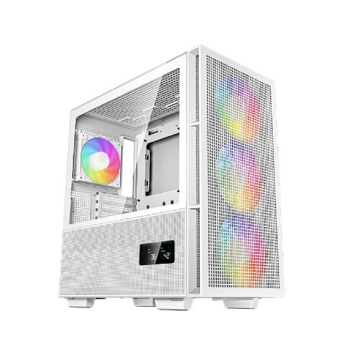 Gabinete Gamer ATX DeepCool CH560 Digital WH Blanco 4 Fanes ARGB Pantalla de Monitoreo