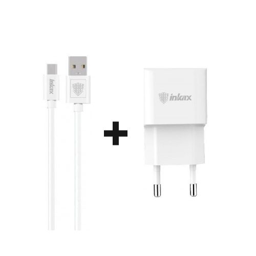 Cargador Inkax CD-27 5V/2.1A 220v a Puerto USB + Cable Lightning de 1 Metro