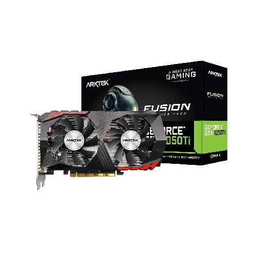 Tarjeta de Video ARKTEK Nvidia GeForce GTX 1050 Ti 4GB DDR5 128bits Dual Fan Gamer DVI/HDMI/D-PORT