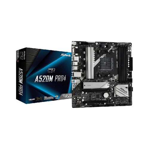 Motherboard ASRock A520M Pro4 Socket AM4 AMD LAN Gigabit 4x DIMM DDR4 M.2 HDMI/DisplayPort/VGA