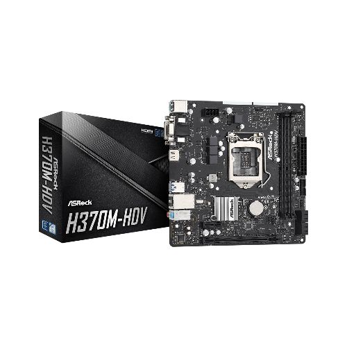 Motherboard ASRock H370M-HDV DDR4 Intel 8va y 9na Generación Socket 1151 USB 3.2 HDMI/VGA/DVI Gigabit LAN