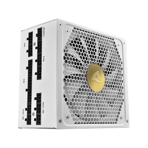 Fuente ATX 3.0 Sharkoon Rebel P30 1000W 80 Plus Gold PCIe Gen5 Modular Blanca