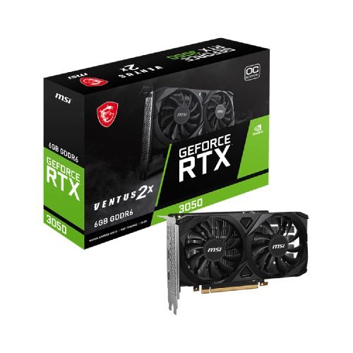 Tarjeta de Video MSI GeForce RTX 3050 6GB GDDR6 Ventus 2X OC PCIe 4.0 Dual Fan HDMI/D-Port