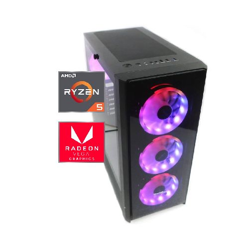 PC Computadora Gamer AMD Ryzen 5 5600 6 Núcleos 16GB DDR4 120GB SSD + 1TB HDD Gráficos AMD Vega 7