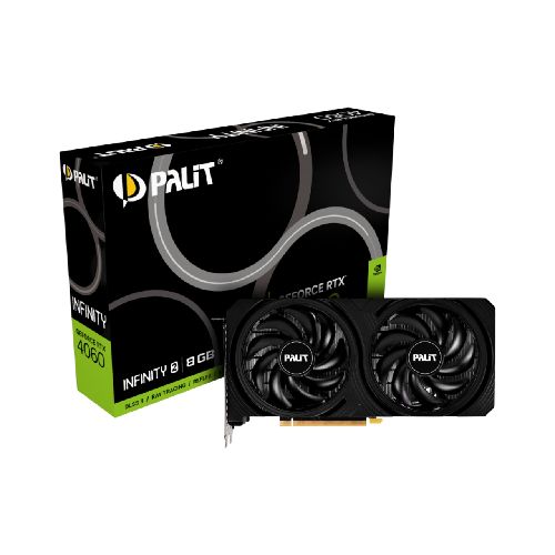 Tarjeta de Video Palit GeForce RTX 4060 Infinity 2 8GB GDDR6 128-bit DLSS3 Doble Fan