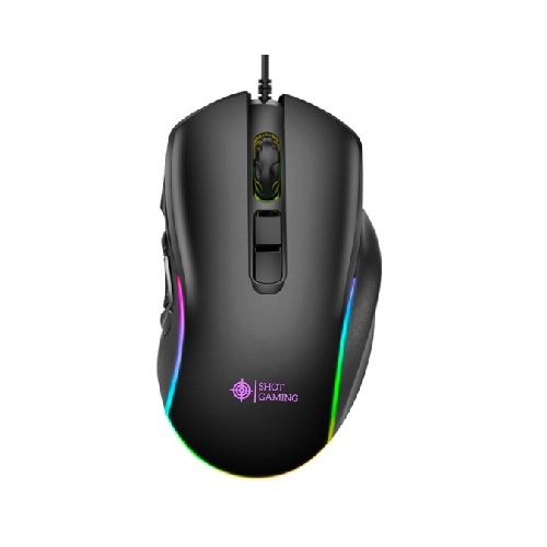 Mouse Gamer USB Shot Gaming Pro Series SHOT-M850 RGB 7200Dpi Control de Pesas - Negro