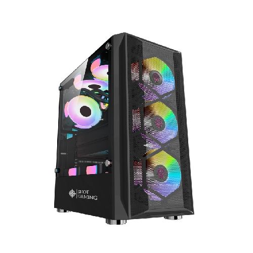 Gabinete Gamer Shot Gaming Pro Series 8308 Mesh Panel Frontal Mallado y Lateral Vidrio Templado 4x Fan RGB - Negro