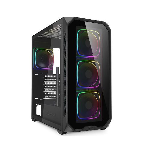 Gabinete Gamer Sharkoon AK5G RGB Negro 4 Fanes ARGB Panel Frontal y Lateral de Vidrio