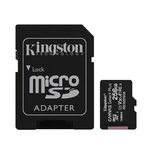 Memoria Micro SD Kingston Canvas Select Plus 256GB Clase 10 Con Adaptador