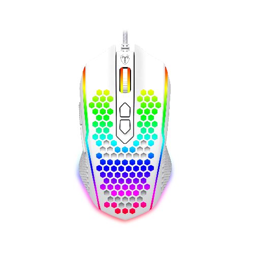 Mouse Gamer T-Dagger Imperial T-TGM310 Blanco RGB 8 Botones Sensor PIXART 3212 Interruptores Huano Blue Dot