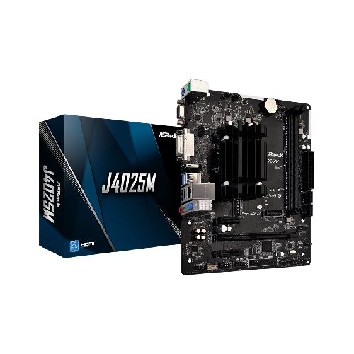 Motherboard ASRock J4025M mATX con Micro Procesador integrado Intel Dual Core J4025 DDR4 VGA/HDMI/DVI