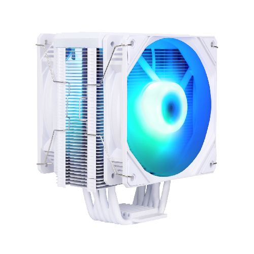 Disipador Fan Cooler de Aire para CPU Sama KA600DW ARGB 150MM 6 Tubos de Cobre Para Intel y AMD - Blanco