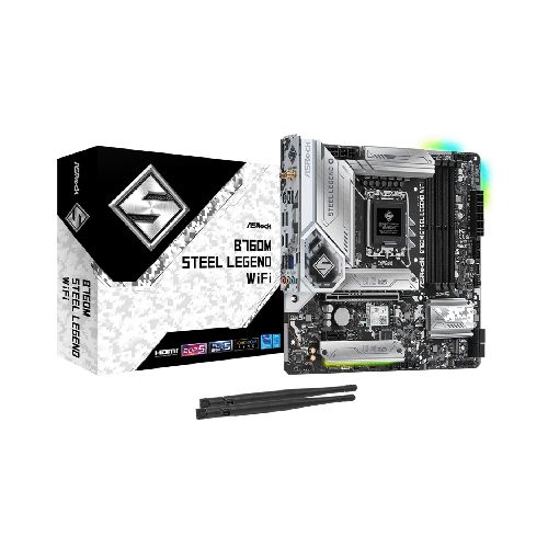 Motherboard ASRock B760M Steel Legend WiFi LGA1700 DDR5 Intel Gen. 12/13/14 M.2 mATX RGB