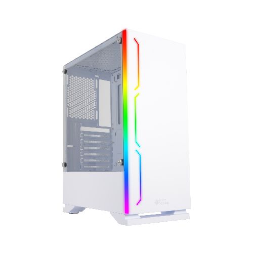 Gabinete Gamer Shot Gaming SUP-8335 Cristal Templado y RGB Frontal Blanco