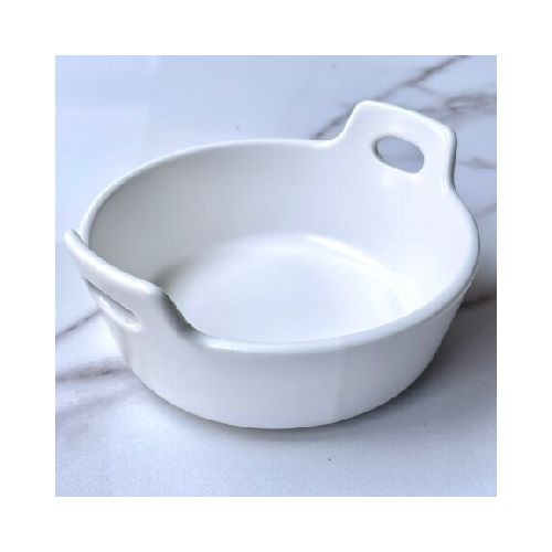 Bowl Cerámica Blanco Con Asa Ø15cm x Alto 6cm