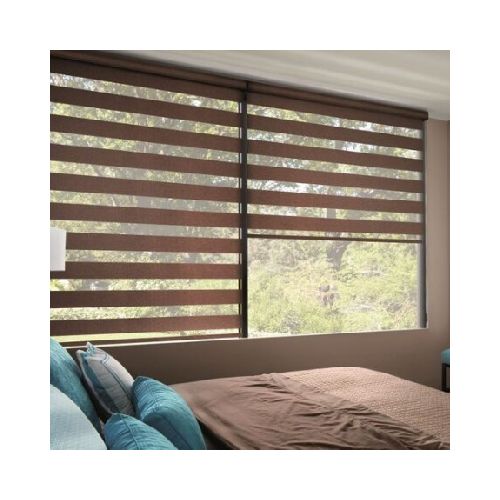 Cortina Roller Zebra Marrón Oscuro Ancho 1.5M x Alto 2M