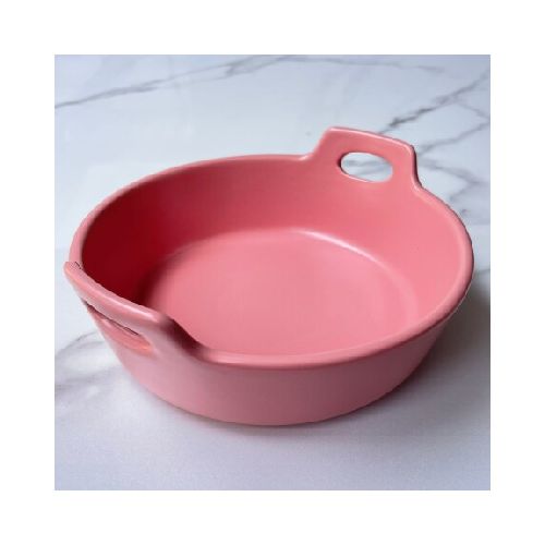 Bowl Cerámica Rosado Con Asa Ø20cm x Alto 6cm