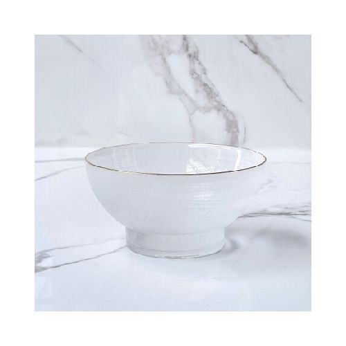 Bowl Ensaladera Vidrio Borde Dorado Ø20cm x Alto 10cm