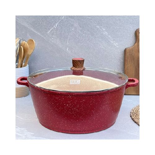 Olla Aluminio Fundido Recubrimiento Cerámico 40cm / 18.6L Rojo