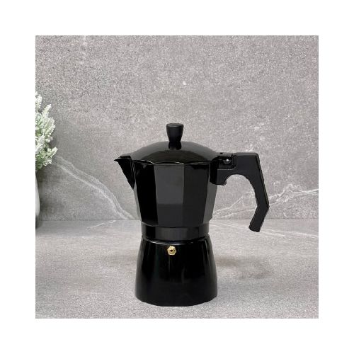 Cafetera Italiana Aluminio Negro 6 Tazas