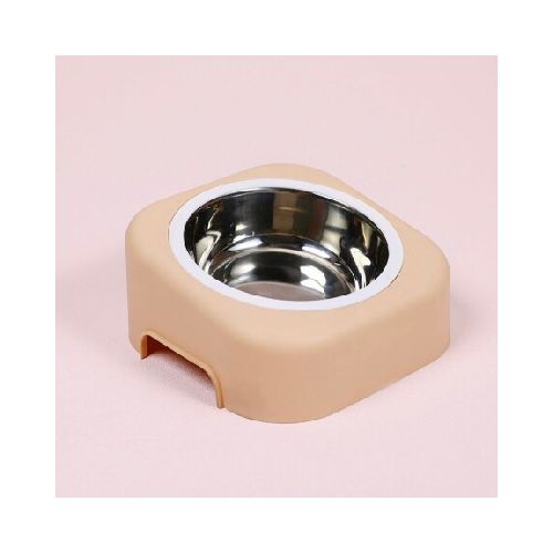 Comedero Pet Rosa Melamina Bowls Acero Inoxidable