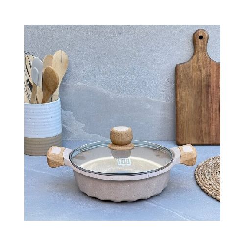 Olla Aluminio Fundido Recubrimiento Cerámico 24cm Beige