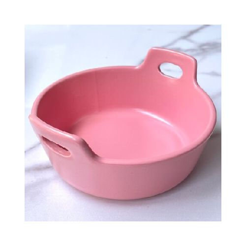 Bowl Cerámica Rosado Con Asa Ø15cm x Alto 6cm