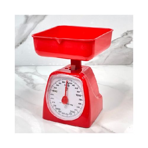 Balanza Cocina 5 Kg Analógica Plástico Roja