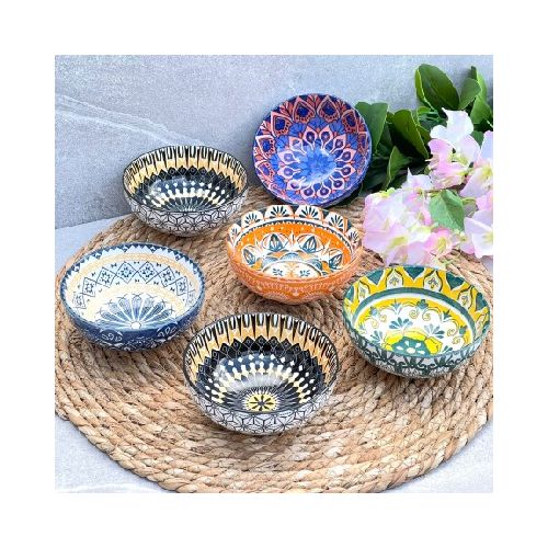 Juego De 6 Mini Bowls Cerámica Salsa Ø 12cm x Alto 6cm