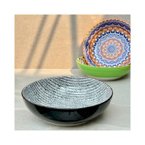 Juego De 3 Plato Bowl Cerámica Ø 26cm x Alto 7cm