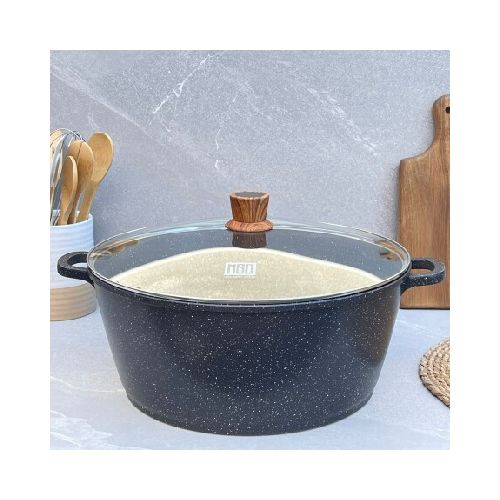 Olla Aluminio Fundido Recubrimiento Cerámico 40cm / 18.6L Negro