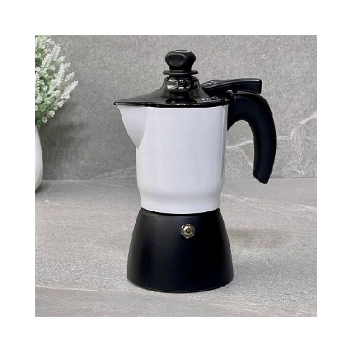 Cafetera Italiana Aluminio Moka Cream Blanco 2 Tazas 200ML