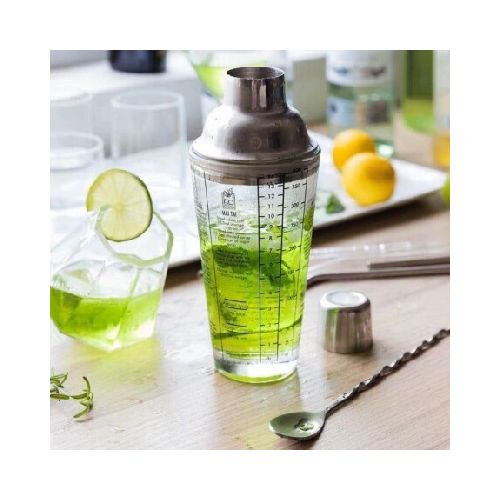 Coctelera Shaker Vidrio Con Recetas 400ML