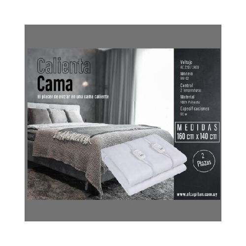 Manta Eléctrica Calienta Cama 2 Plazas 160cm x 140cm